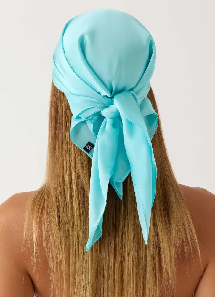 Lover Vibes Head Scarf - Aqua - Aqua / One Size - Hair Accessories